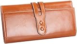Heshe Women's Snap Closure Clutch Money Clip Card Holder Long Wallet