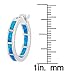 Beaux Bijoux Sterling Silver 925 Created Blue Opal Best Friend Wedding Engagement Inside-Outside Hoop Studs Earrings for Women