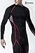 TSLA Mens Mock Long-Sleeved T-Shirt Cool Dry Compression Baselayer, Zero Block(t12) - Black & Red, Medium.