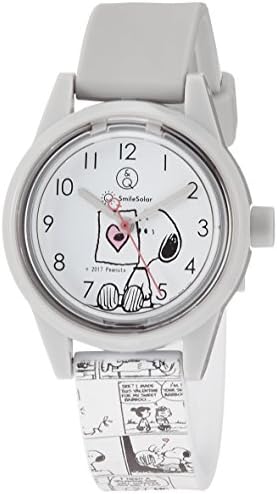 Citizen Q&Q RP01-808 Analog Wristwatch, Smile Solar, Snoopy, Waterproof, Urethane Strap, Comic, White