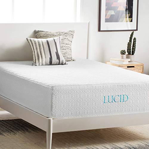 LUCID 14 Inch Memory Foam Bed Mattress Conventional, King, Medium