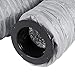 Hon&Guan 6'' Insulated Flexible Duct 4 FT Long, Gray Noise Reducer Hose Silencer for Inline Duct Fan of Air Conditioner HVAC Ventilation System.