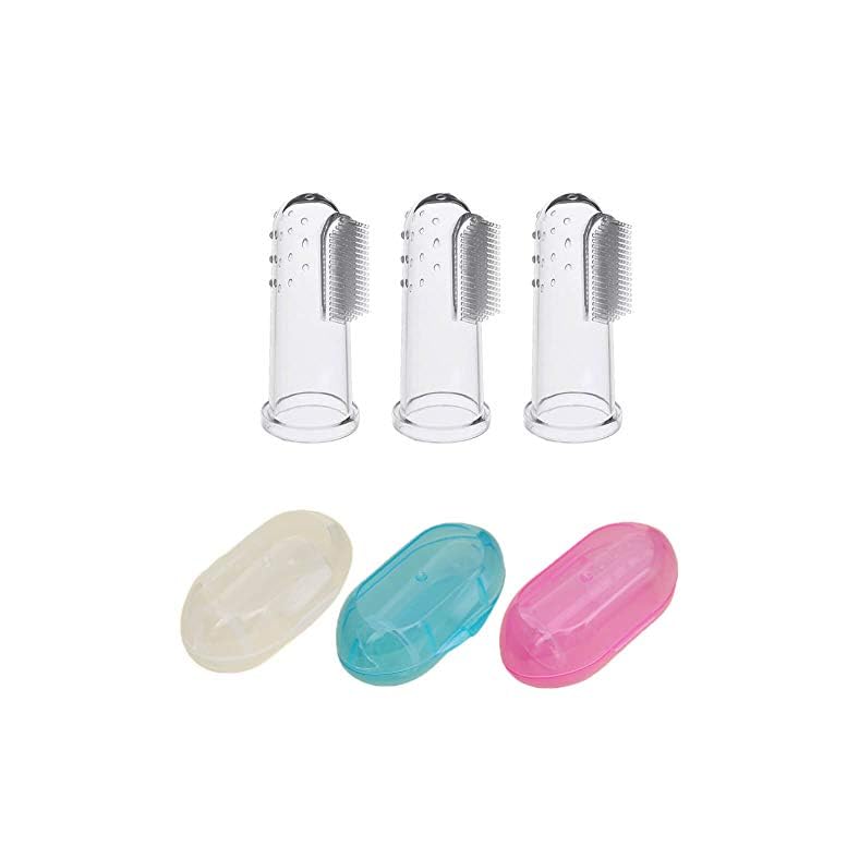 Jochebed Baby Finger Toothbrush for Training Teething – Infant & Toddles & Lids Teeth Brush Soft Babies Toothbrushes…