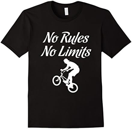 Mens No Rules No Limits Bicycling Bike Cyclist BMX T-Shirt Small Black