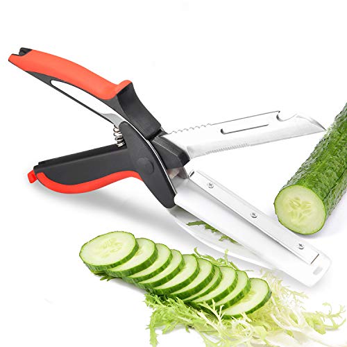 Universal 6 in 1 Clever Food Choppers Slicer Cutter With Built-in Cutting Board- Ideal Tool for Picnics