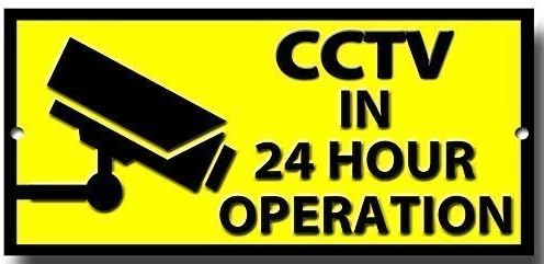 Security CCTV warning quality metal sign, Yellow