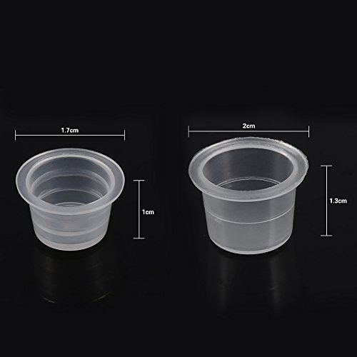 Tattoo Ink Cap Cup Medium Large Plastic Microblading Ink Pigment Cups Accessories for Tattoo Supplies 100Pcs/Set(M) - Thumbnail 5