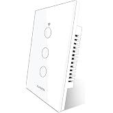Smart Matter Light Switch, ZINDRA 2.4G WiFi Touch Wall Switch (Neutral Wire Required), Single-Pole Smart Switch Works with Apple Home, Alexa, Google Home &amp; SmartThings, Tempered Glass Panel, White