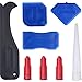 Outus 8 Pieces Caulking Tool Kit Caulk Caps Sealant Finishing Tool for Bathroom Kitchen and Floor Sealing (Blue)