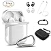 Compatible Airpods Accessories – Derhom Waterproof Silicone Hang Case Cover Anti-Lost Strap, Ear Hooks, Keychain, Headphone Accessories Storage Travel Bag Compatible Airpods (White)thumb 1