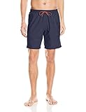 BOSS HUGO BOSS Men's Orca Solid Swim Trunk, Navy/Orange, Large