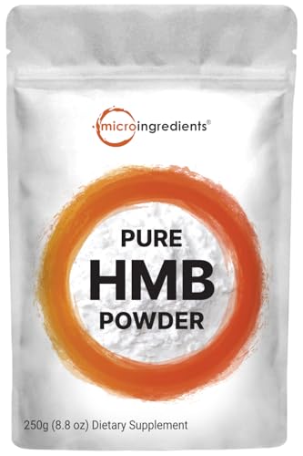 Micro Ingredients Pure HMB Powder, 250 Grams, Powerfully Supports Muscle Stamina, Endurance and Strength, No GMOs and Vegan Friendly