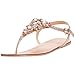 Jeweled Metallic Ankle-Strap Thong Sandals Style Rio, Rose Gold, 8W