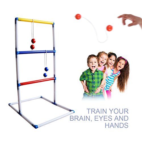Freshday 6 Pairs Ladder Toss Ball Replacement Ladder Balls Bolos Bolas Ladder Balls Golf Balls- 3 Pairs Red + 3 Pairs Blue