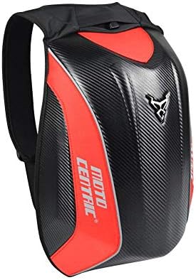 Greencolorful Motorcycle Backpack,Carbon Fiber Riding Bag,Waterproof Large Capacity MC Backpack,Cycling Helmet Storage,Rider Motorcycle Hiking Helmetcatch Bag,Hard Shell Kawasaki Turtle Bag