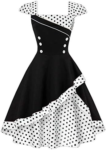 Nihsatin Women's Audrey Hepburn Vintage Style Rockabilly Swing Dress