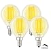 SooFoo E12 Candelabra Base 6W Dimmable COB LED Filament Globe Candle Light Bulb,2700K Warm White 600LM,60W Incandescent Replacement,4-Pack