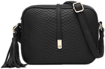 Vintage PU Fringe Ladies Messenger Bag Black