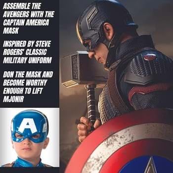 Jazwares Avengers Captain America Children's Soldier Superhero Half Mask for Kids, Standard Blue