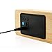 OCT17 Wooden Digital Alarm Clock, Wood Fashion Multi-Function LED Alarm Clock with USB Power Supply, Voice Control, Timer, Thermometer - Bamboo
