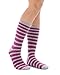 Womens Cashmere Blend Striped Crew Socks Soft Warm Olive Colors USA