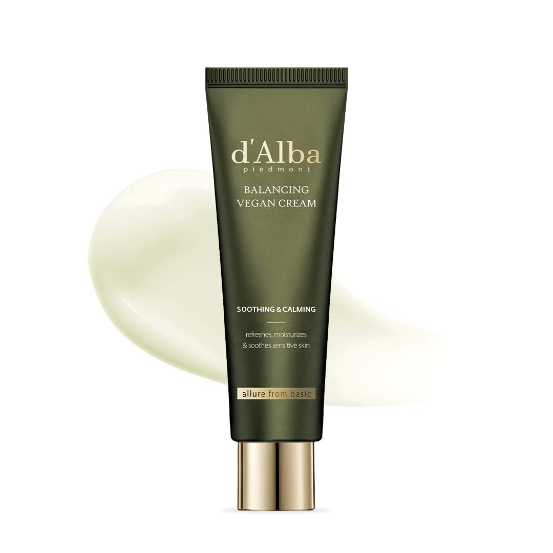 d'Alba Italian White Truffle Mild Skin Balancing Vegan Cream, Hydrating and Gentle Moisturizer, Mild pH Balancing Cream for Dry and Sensitive Skin, Watery Lightweight Texture, Korean skincare
