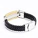 Jusnova Mens Braided Leather Bracelet Stainless Steel Cross Cuff Bangle Silver Tone