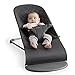 BabyBjörn Bouncer Bliss, Cotton, Black | 2-in-1 Adjustable Baby Bouncer Seat and Toddler Chair, Newborn to Toddler (8-29 lbs), 4 positions, Lightweight & Portable