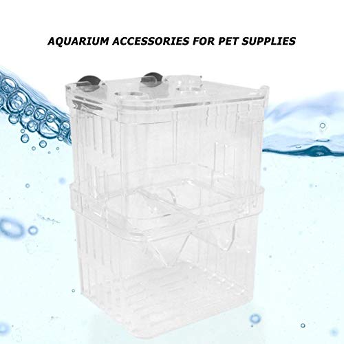 ttnight Acrylic Fish Tank Breeding Box Aquarium Double Guppies Hatching Incubator