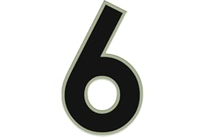 C CARVATURE Bright Light House Numbers for Indoor and Outdoor, 5” Glow in the Dark Illuminated Address Numbers for Home, All-Weather Glowing House Address Numbers for Horizontal or Vertical Mounting (6)
