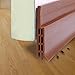 fowong Under Door Sweep, 1.6 inch Width x 39 inch Length Weather Stripping Door Bottom Seal Strip Energy Saving Door Draft Stopper (Brown)