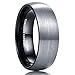 King Will Basic 2mm 4mm 6mm 8mm Tungsten Carbide Ring for Men Women Engagement Wedding Band Black/Silver/Gunmetal Domed Matte Brushed Finish Comfort Fit Size 4-15 - 8mm Silver-Black Size 11.5