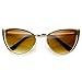 zeroUV - Womens Fashion Full Metal Metallic Cat Eye Sunglasses