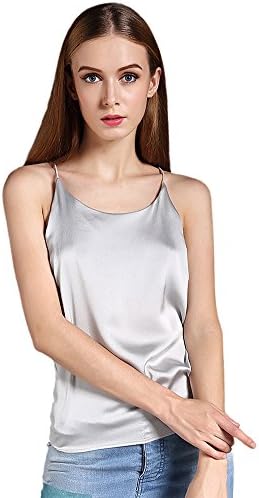 Colyanda Women's Tank Top Silky Loose Camisole Shirt In Many Colors(Silver,XL)