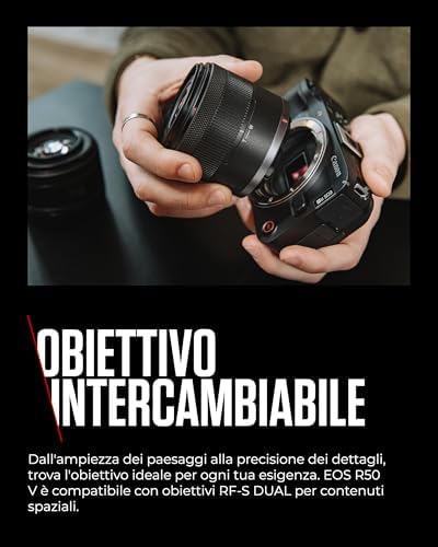 EOS R50 V videocamera digitale mirrorless vlog 24,2MP + RF-S 14-30mm