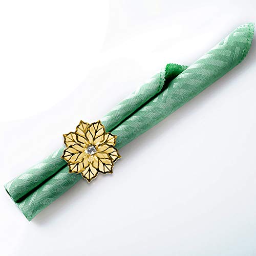 wonlex Hollow Out Flower Napkin Ring for Wedding Reception Banquet Birthday, Dinner Party, Table Decor