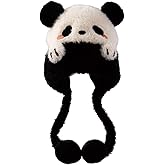 AMOFIA Girls Cartoon Knit Hat Winter Animals Character Hats Boys Fuzzy Ski Beanies Ear Flap Cap with Pom 2-12 Years