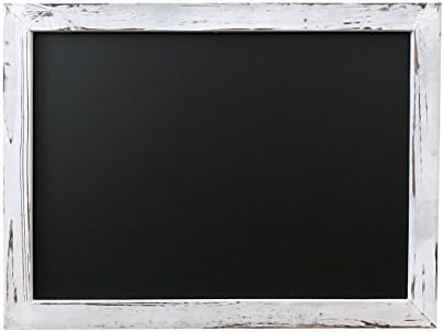 ChicSlate Rustic Chalkboard Wall Hang Vintage, Chalk Calendar Sign Menu, Porcelain Magnetic Steel 18 x 24 (Rustic White)