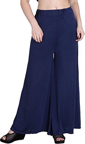 nice mode co regular fit women's navyblue new stylish party wear ,summer wear designer plain casual wear palazzo length (39) for women/girl stunning and