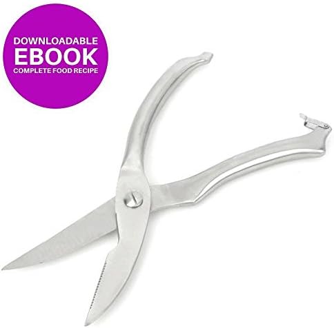 Day Kitchen Shears | Heavy Duty Stainless Steel Kitchen Scissors with Safety Clip | Premium Anti Rust Aluminum Body | Super Practical Nonslip Handles To Fit Any Fingers | Brilliant for Meats, Raw Veggies, Cardboards, Smaller Bones, and More | 159