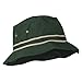 Striped Hat Band Fisherman Bucket Hat - Green Khaki L-XL