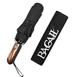Windproof Umbrellas Auto Open Close Folding Strong Durable Compact Travel Umbrella Reinforced Ribs 60 MPH Windproof Canopy and Slip-Proof Handle, Portable Lightweight Easy Carrying Black