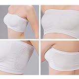 Goodfans Women Tube Top Basic Stretch Layer Strapless Hollow Seamless Solid Cropped Tube Top Bra Bandeau 5 Colors