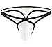 MuscleMate Men's Thong G-String Underwear, Men's Hot Thong G-String T-Back Underwear, Stretch Fit. White