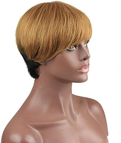 Luxwig Short Bob Human Hair Wigs For Black Women Brazilian Virgin Hair Non Lace Short Wigs With Baby Hair 1B/Blond