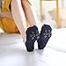 Flammi Women's Lace No Show Liner Socks Non Slip Cotton Bottom 6 Pairs (Black)