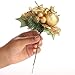 Factory Direct Craft Set of 12 Gold Glittery Ornament Ball and Present Mixed Holiday Floral Embellishing Picks for Decorating, Crafting and Creating