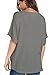 MIHOLL Womens Loose Blouse Short Sleeve V Neck Button Down T Shirts Tie Front Knot Casual Tops (Large, P- Dark Grey)