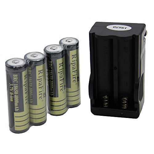Onedayshop® 4pcs 18650 4000 mAh 3.7V Li-ion Rechargeable Battery + 1pcs charger