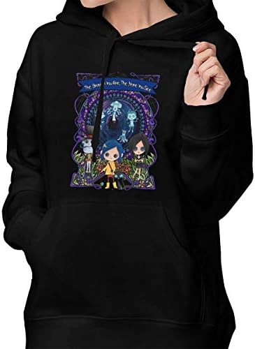 Sintee Coraline Hooded Front Pocket Sweatshirt XXL Black